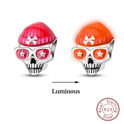 Glow in the dark  Firefly Honeybee Star  925 Silver Charms Beads  Original Bracelets Fine DIY Jewelry 912349723-200S