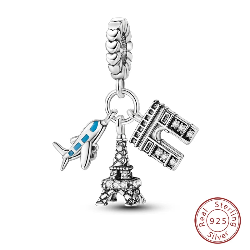 Original Design Charms Famous Attractions series pendant 925 Sliver Bracelet bead DIY Jewelry Gifts 912349723-C