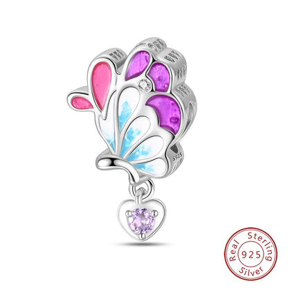 100%Silver Purple Color Series Charms Beads Original Bracelets DIY Jewelry 912349723-C