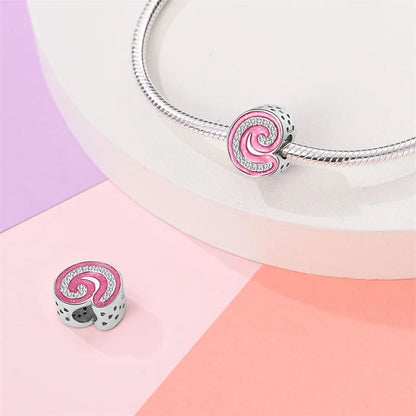 Romantic Pink 26 Letters DIY Love Charms Beads Original Bracelet Fine DIY Jewelry 925 Sterling Silver 912349723-L100S