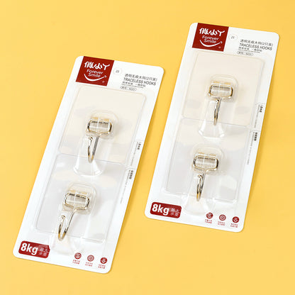 Qiaoxiaoya Model 9223 Adhesive Hooks - 2 Pcs Transparent Large Hook M.16