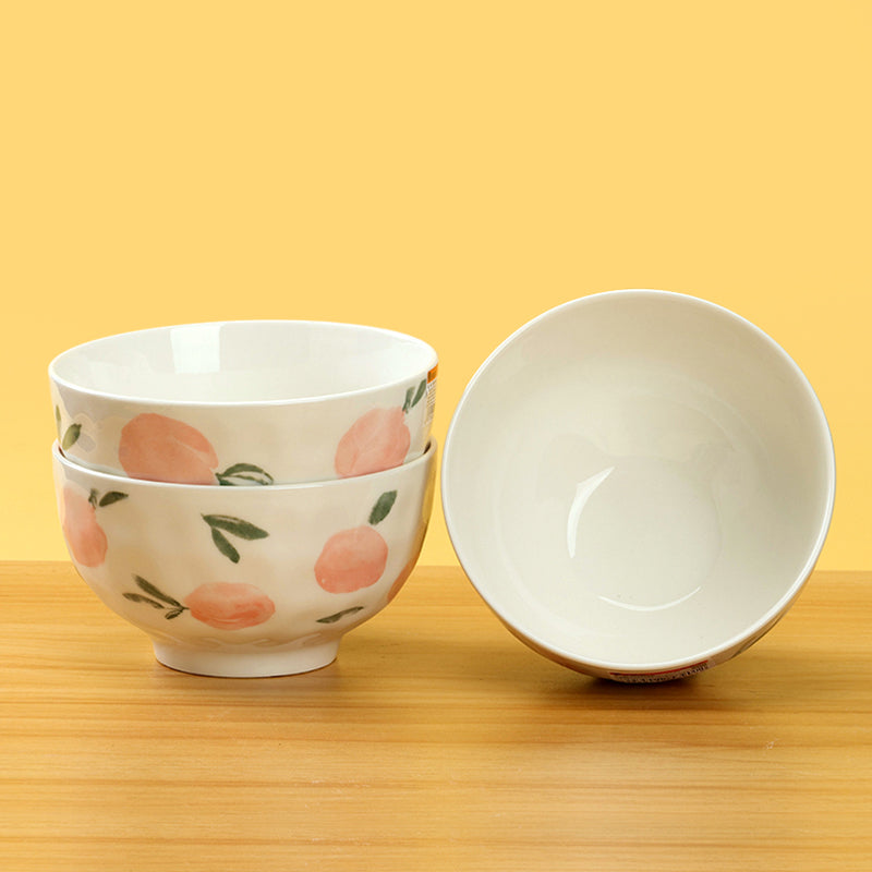5-inch Mingxin Rainstone Bowl with Honey Peach Pattern M.66 JPDB