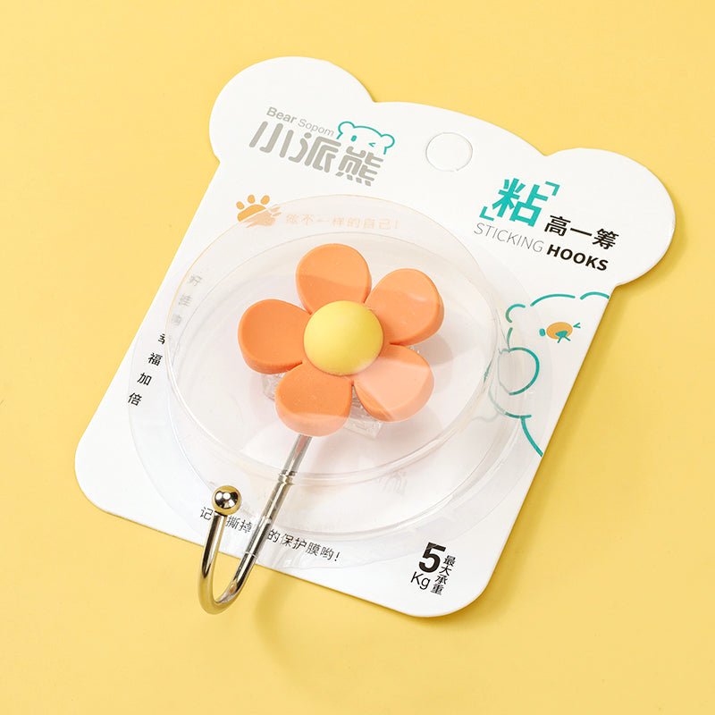 Xiaopaixiong Model 809 Adhesive Hooks - Small Flower Design Flower Pattern Random M.16