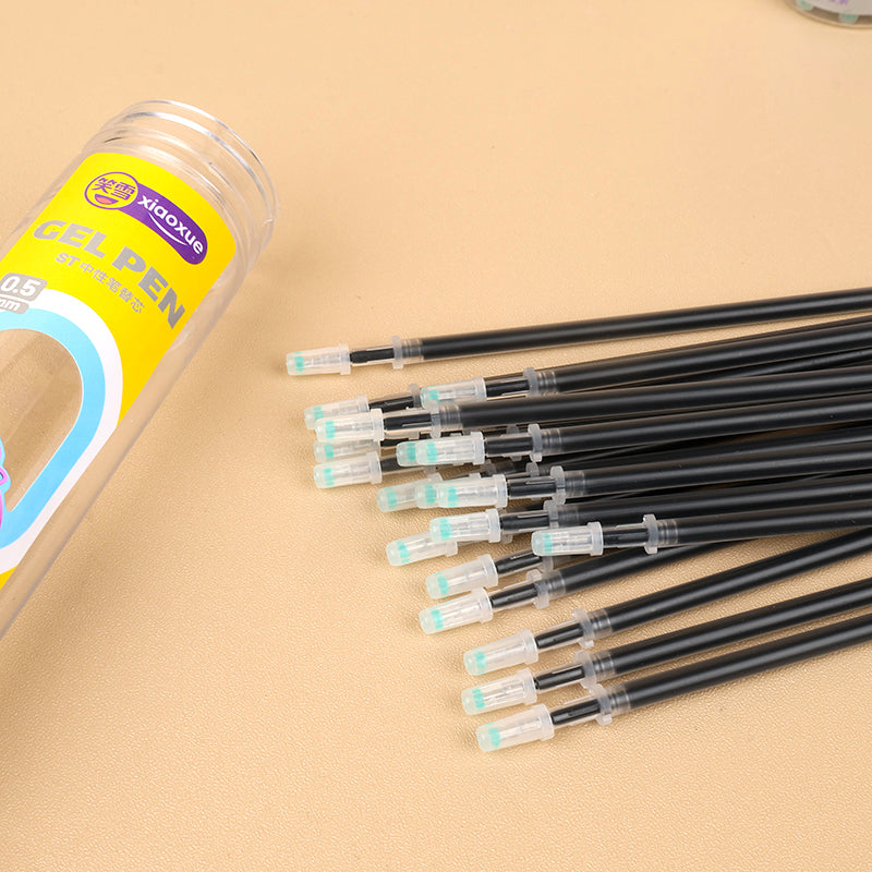 20pcs XX-8013 Black Needle Tip Pen Refills 0.5mm No Ink Leakage Neutral Pen Replacement M.82