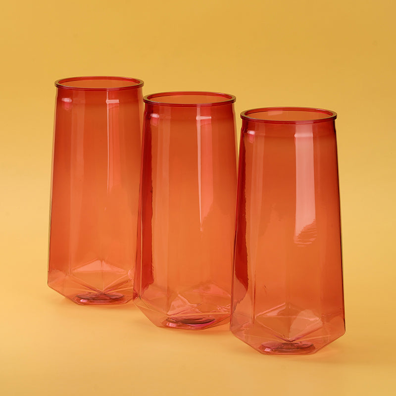 Plastic Vase - Octagonal Vertical Stripes  M.12