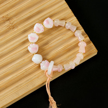 Two-Tone Mushroom Cat Claw Bracelet  M.43
