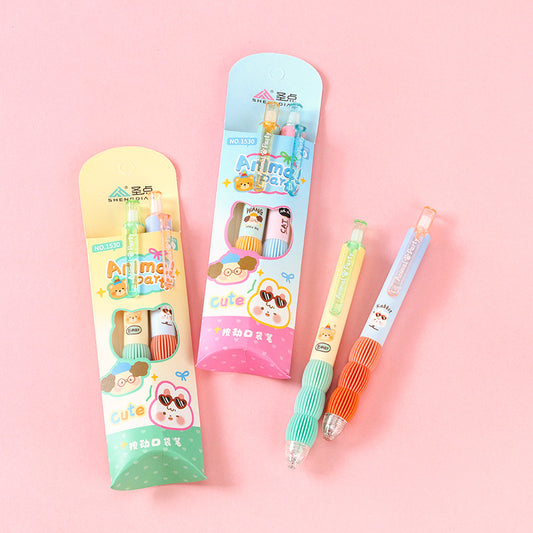 Shengdian 1530 Push-Type Pocket Gel Pen 12cm Portable 0.5mm Quick-Dry Ink for Office & School M.82