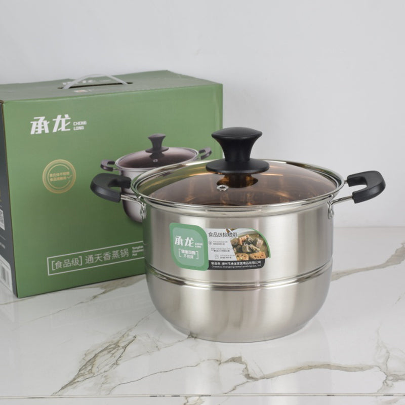 Model 3328 Tongtianxiang 28cm Single Steaming Rack Steamer with Glass Lid M.61 JPDB