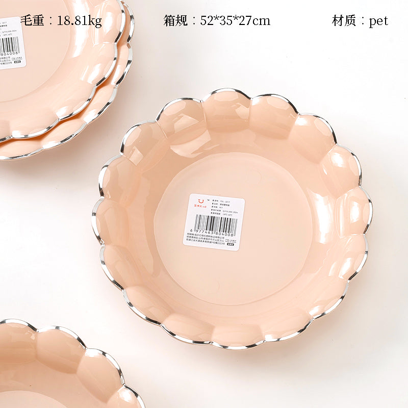 YDL-3217 Silver-Plated Floral-Shaped Fruit Plate (101 Packs) M.20