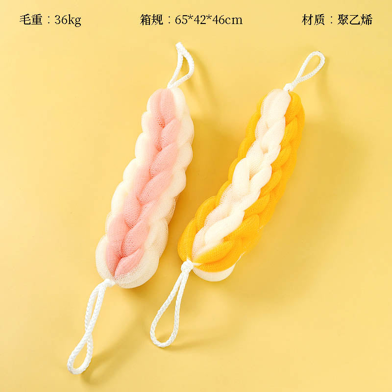 Mixiaoqi Double-Layer 7-Section Bath Sponge Strip 80g Skin-Friendly Fiber Rich Lather for Shower M.14