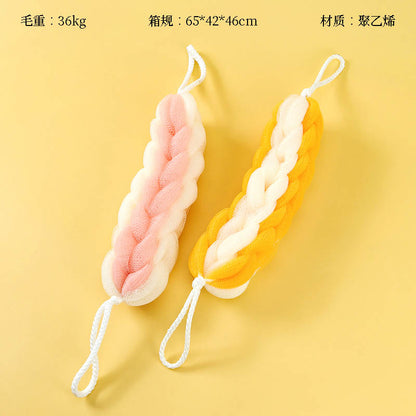 Mixiaoqi Double-Layer 7-Section Bath Sponge Strip 80g Skin-Friendly Fiber Rich Lather for Shower M.14