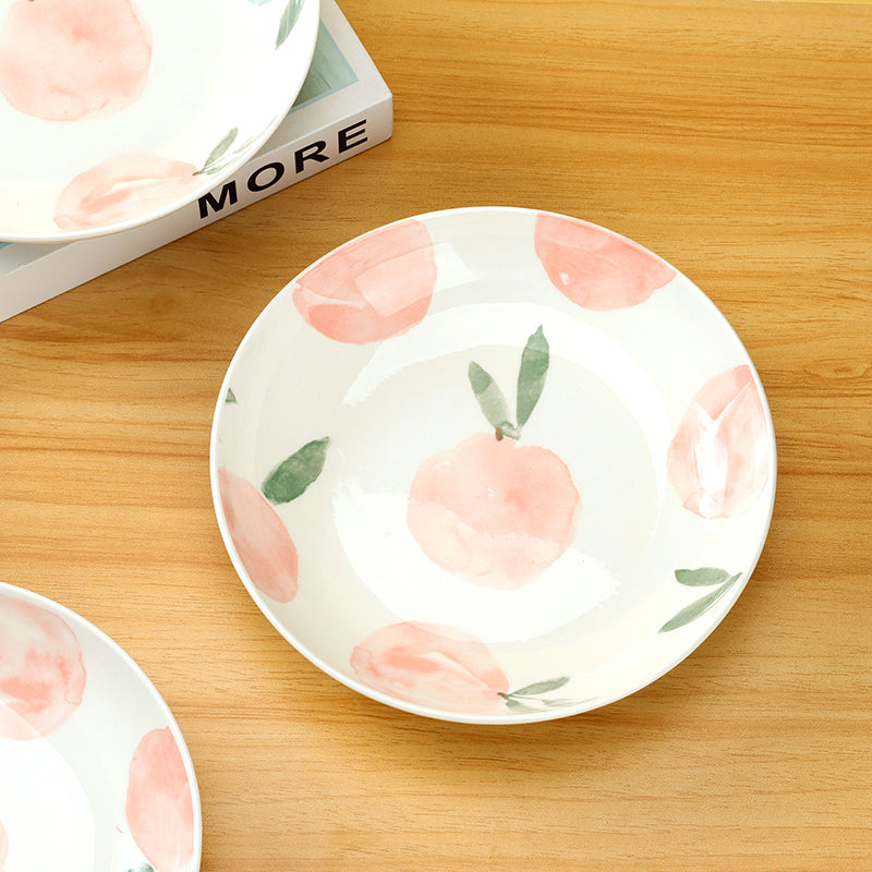 8 - inch Printed Rainstone Plate (with Peach Pattern) M.66 JPDB