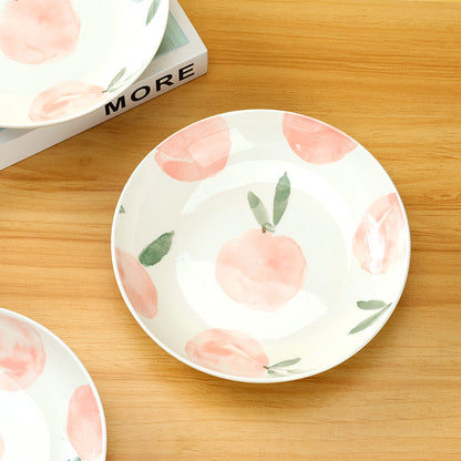 8 - inch Printed Rainstone Plate (with Peach Pattern) M.66 JPDB