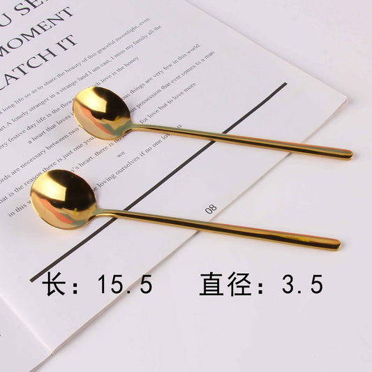 Gold-plated Medium-sized Viral-style Spoon (410 Stainless Steel) M.66
