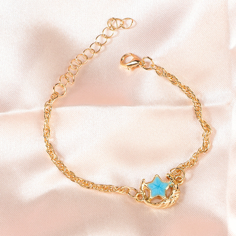 Colorful Star-Moon Alloy Bracelet  M.43