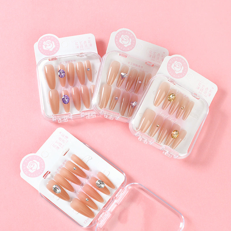 938 Colorful Diamond Long Fake Nails M.52