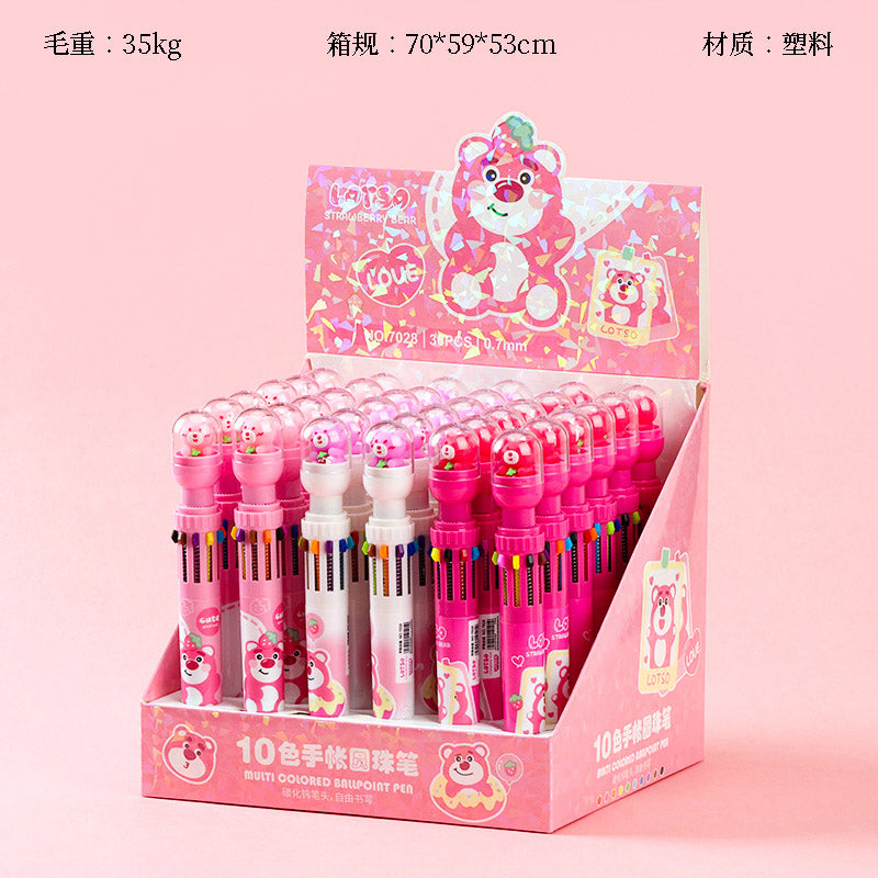 Bolígrafo retráctil multicolor de 0,5 mm para dibujar y marcar (10 colores, 7028, M.82) 