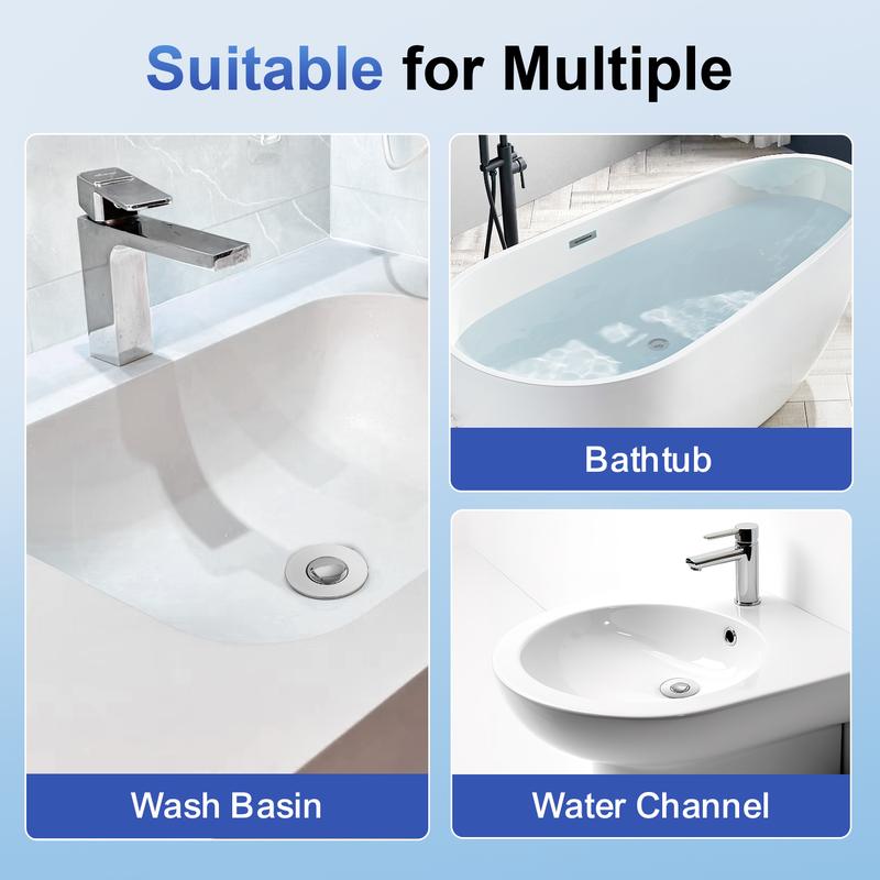 Tapón de drenaje para lavabo de baño, tapón de fregadero universal 2 en 1, emergente con filtro de acero inoxidable extraíble antiobstrucciones, tapón de drenaje para el cabello, tapón antiolor 