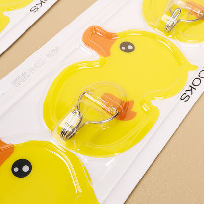 JDL-379A Three Yellow Duck Non-marking Adhesive Hooks M.16
