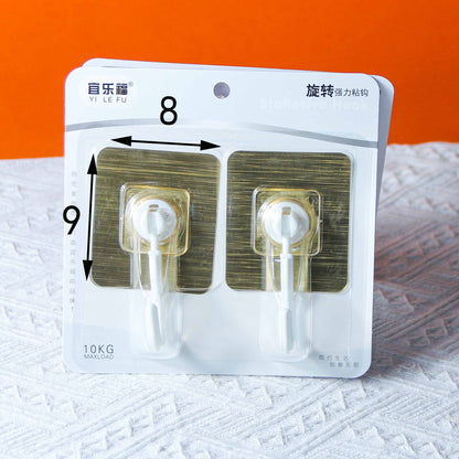 Brand Yilefu Model 8086 Adhesive Hooks - 2 Pcs Rotatable Trace-Free Type M.16