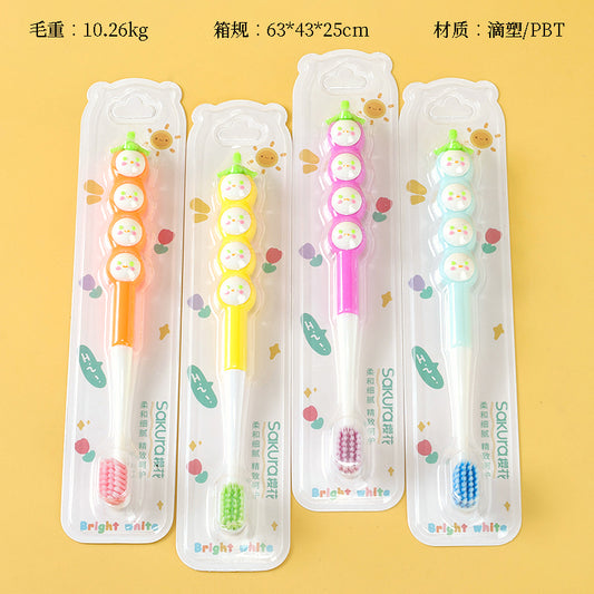 Cherry Blossom Cute Bean English Cartoon Toothbrush S-777 M.28