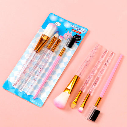 X-2003 Juego de cuatro brochas de maquillaje con mango de cristal M.50 