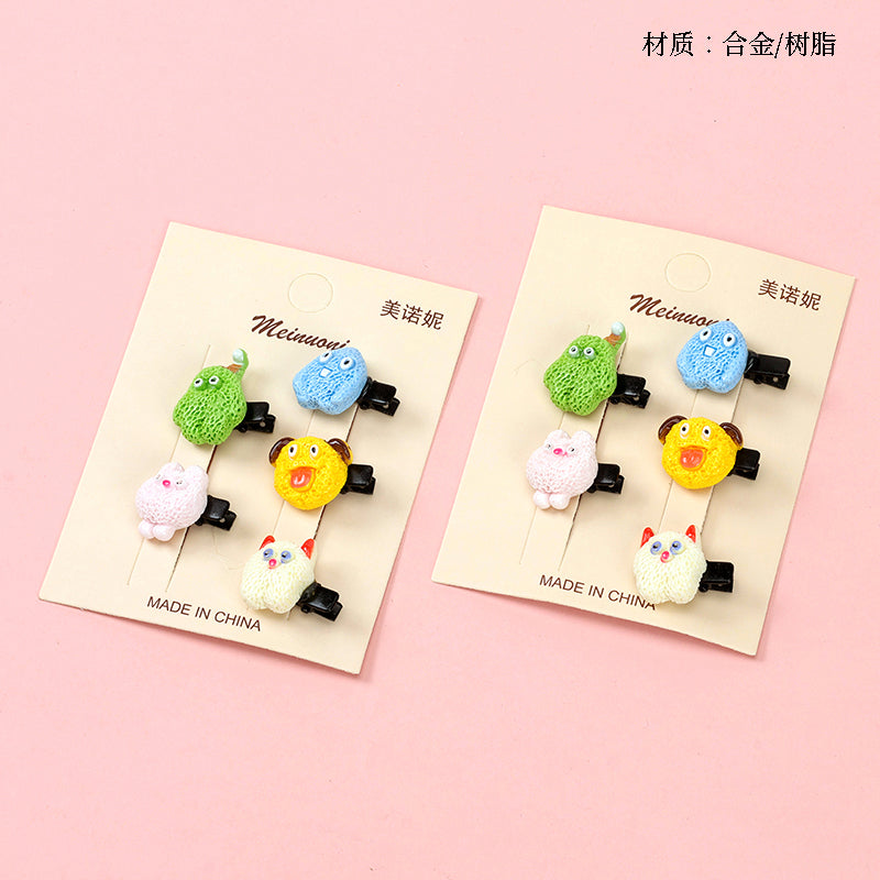 M42 Boxed Set of 5 Colorful Cartoon-Accessorized Hair Clips for Kids