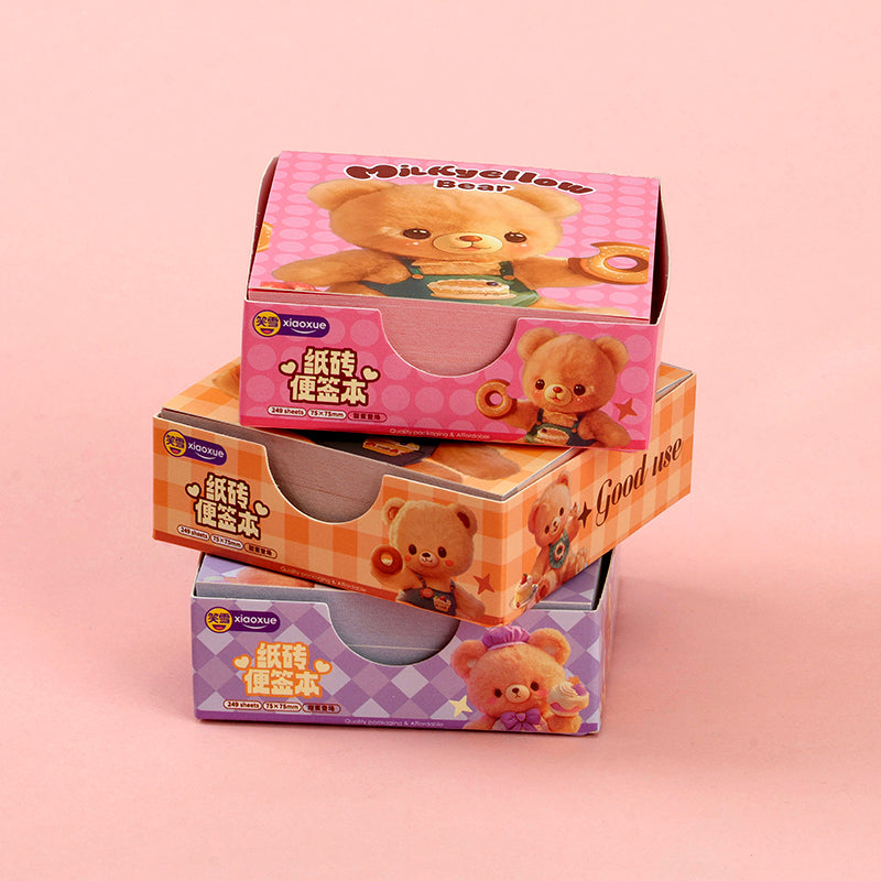 XX-1721 Milk Yellow Bear Notepad 90g Thick Paper 10*14cm Portable Kids Study & Parent-Child Notes M.81
