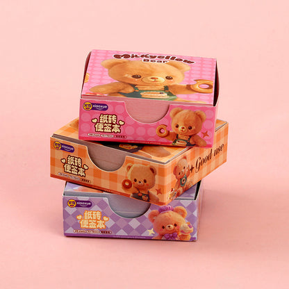 XX-1721 Milk Yellow Bear Notepad 90g Thick Paper 10*14cm Portable Kids Study & Parent-Child Notes M.81