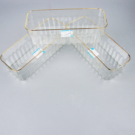 9607 Gold Rim Storage Box Luxury Design Premium PP Jewelry Cosmetic Organizer M.67