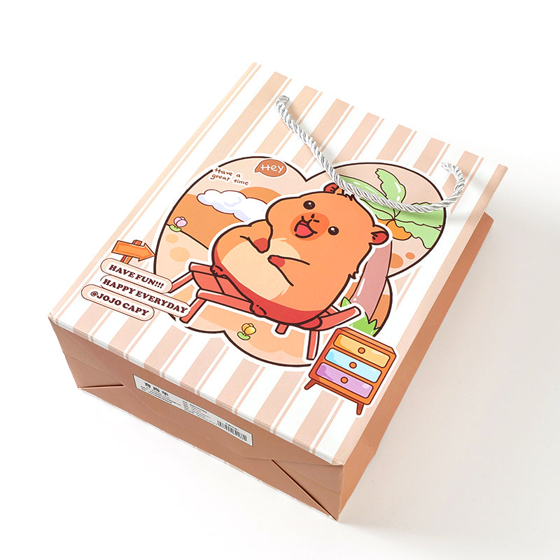 ST602-01 Medium Capybara Around the World Gift Bag (Vertical) 19.5*9.5*24.5 M24 M.73