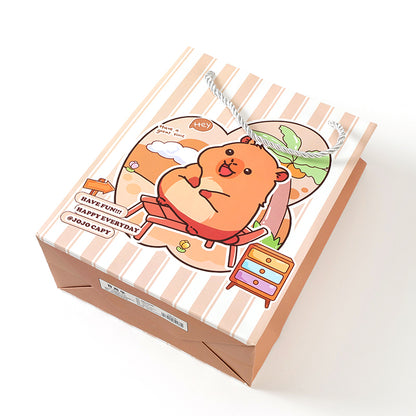 ST602-01 Medium Capybara Around the World Gift Bag (Vertical) 19.5*9.5*24.5 M24 M.73