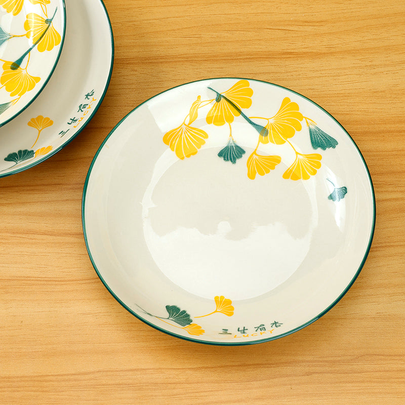 Plato de frutas estampado de 8,3 pulgadas (con diseño de albaricoques de la suerte) M.66 JPDB 