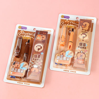 Premium XX-8669 Cute Capybara Surprise Blind Box Fountain Pen Gift Set M.82