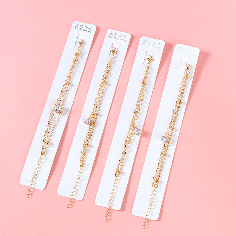 Double-Layer Zircon Bead Bracelet  M.43