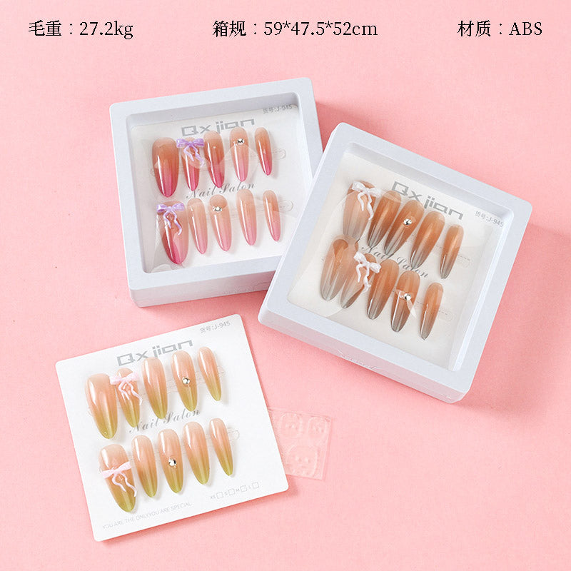 945 Warm-toned Shattered Diamond Fake Nails M.52