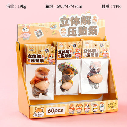 ZJ0230 3D Stress Relief Dog Stickers Soft Foam Material for Kids Craft Journal Decoration M.08