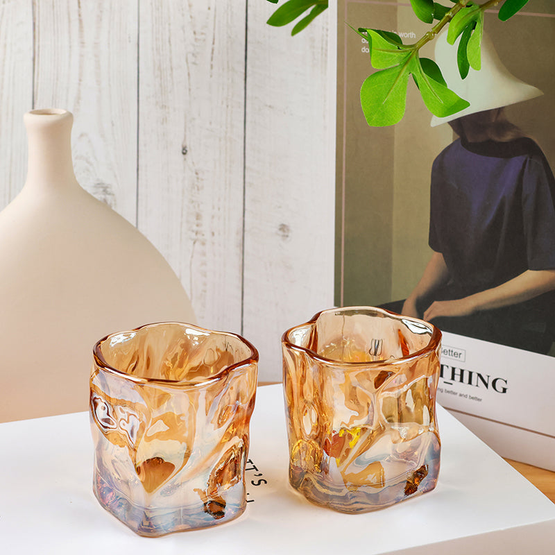 Huajingya Twisted Glass Cup (Amber Smoke Gray) M.17