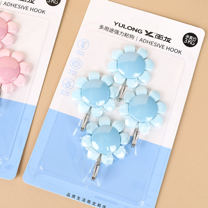 Yulong Model 5146 Adhesive Hooks - 4 Pcs Sunflower Design M.16