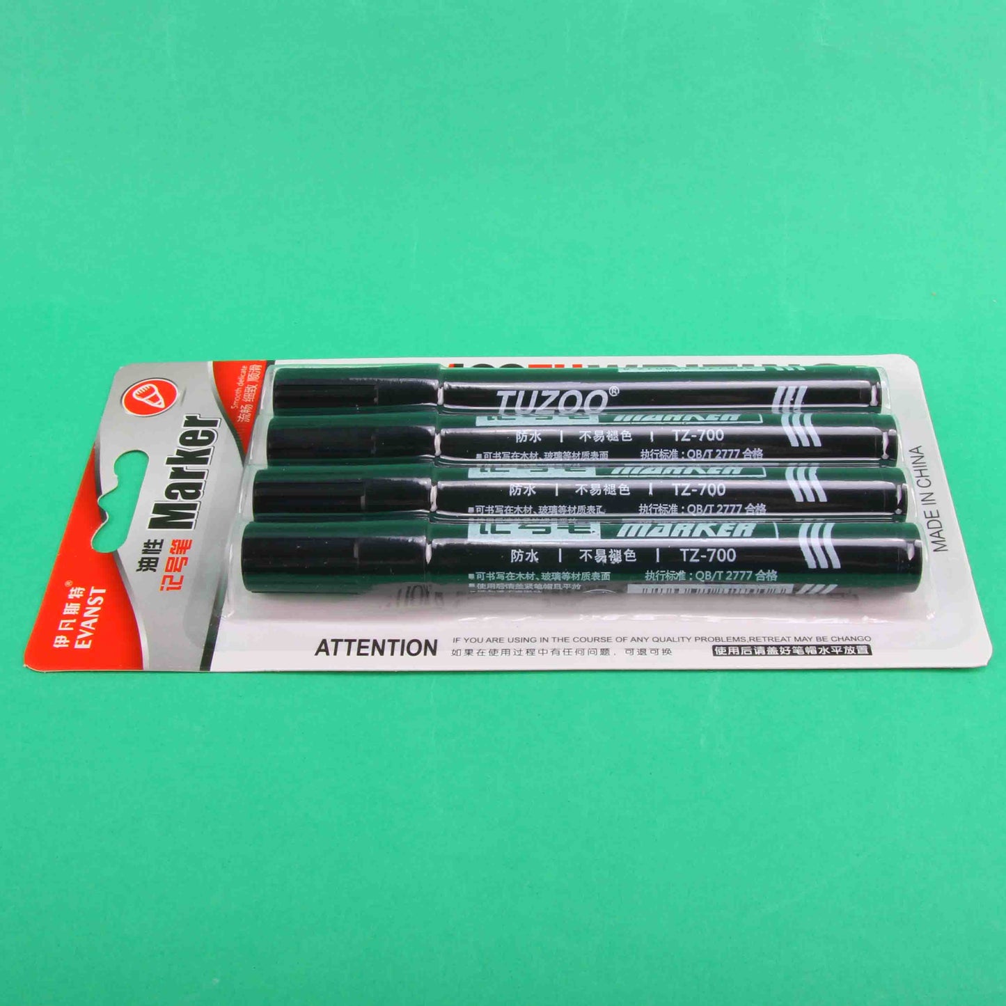 Evanster 4 - piece marking pens on blister card M.82