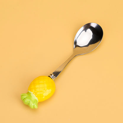 HSC-2 Pineapple Pattern Ceramic Handle No.3 Round Spoon M.66