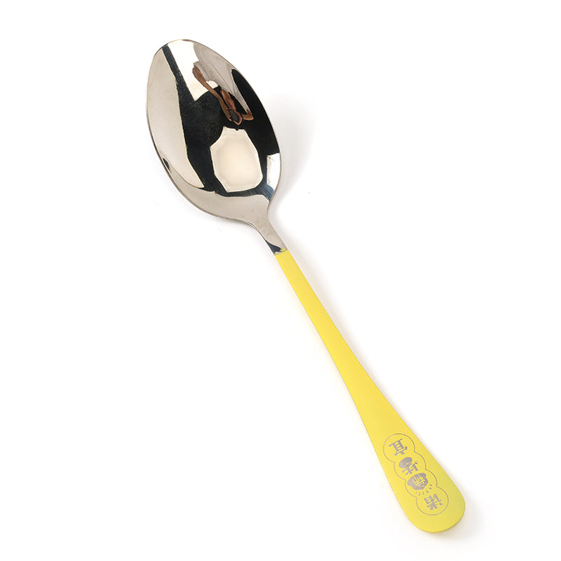 Thick Smooth-Handle Color-Plated Silver All-Purpose No.1 Pointed Spoon M.66