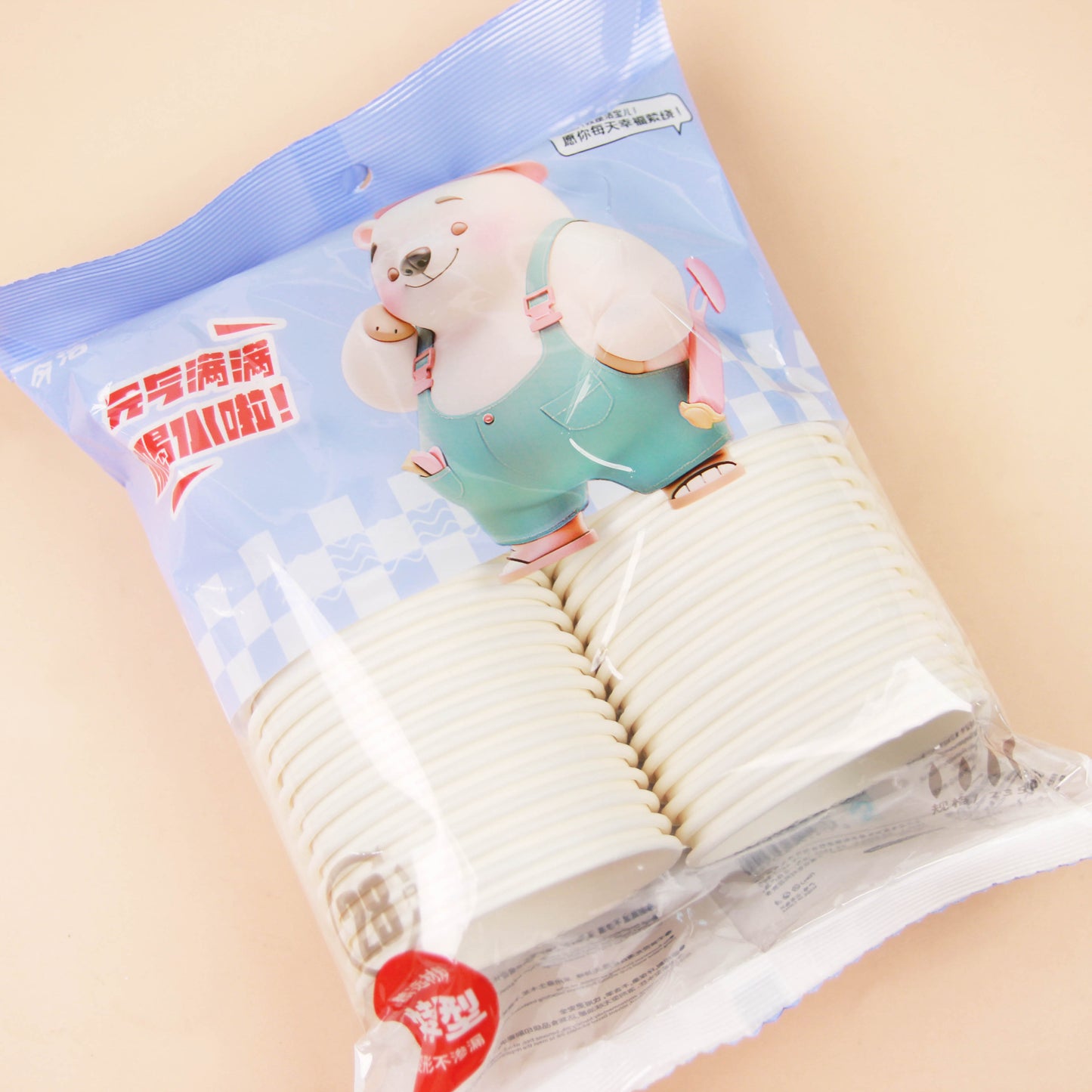 JJ-142 Little Bear Disposable Paper Cups (28 pieces) (80 pieces per carton) M.26