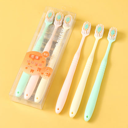 0522 Mountain - Shaped Convex Toothbrush 3 - Pack Soft Bristles Adult Oral Care M.14