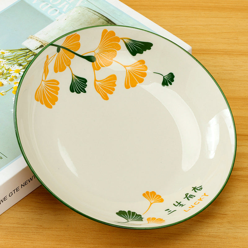 Yongfeng 7 - inch Fruit Platter (with the Pattern of Lucky Apricots) M.66 JPDB