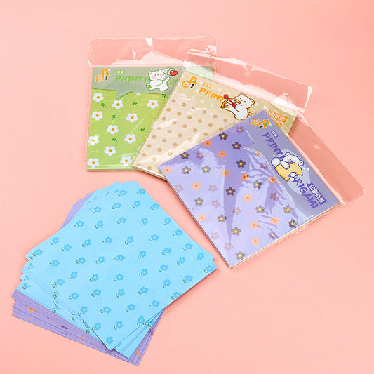 028 Printed Origami Paper 17x17cm Watercolor Patterns 60g Craft Paper for Kids & Adults M.81