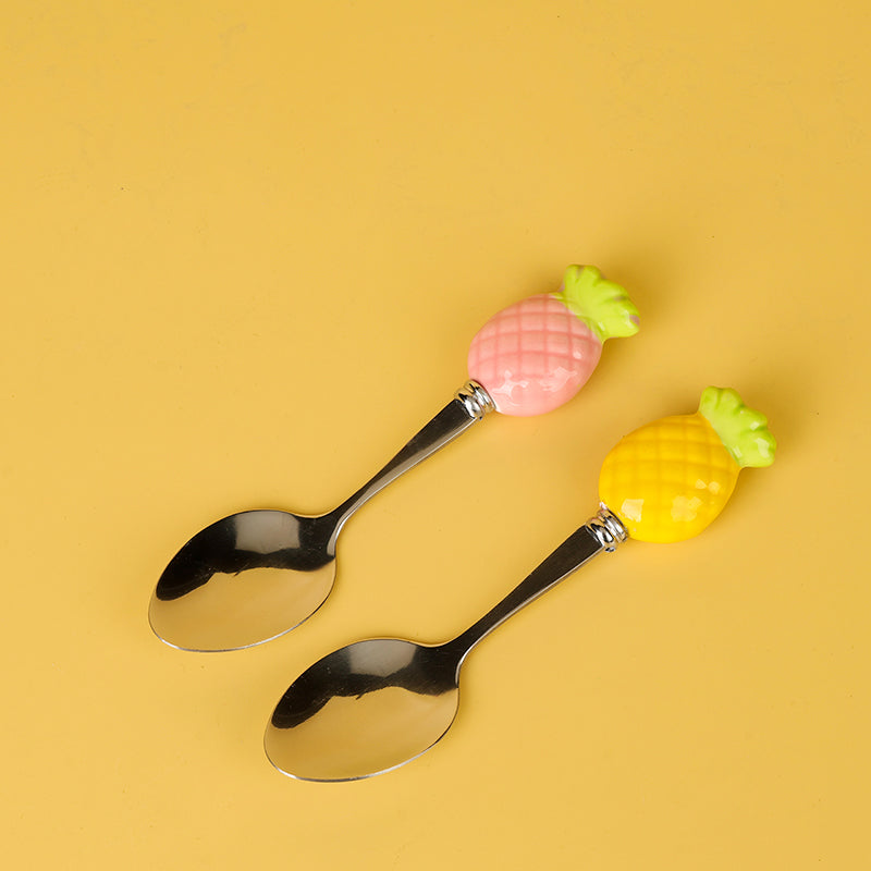 HSC-2 Pineapple Pattern Ceramic Handle No.3 Pointed Spoon M.66