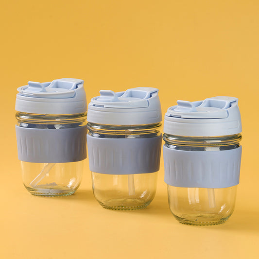 Feifan Dual-Drinking Glass Cup with Straw (500ml) M.17