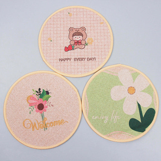 20*20 Fine Linen Round Placemat (Heat Insulation Mat) M.28