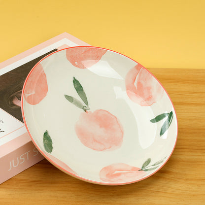 8 - inch Ruyi - shaped Plate of Mingxin (with Peach Pattern) M.66 JPDB